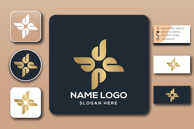 Color de plantilla de logotipo de monograma P editable