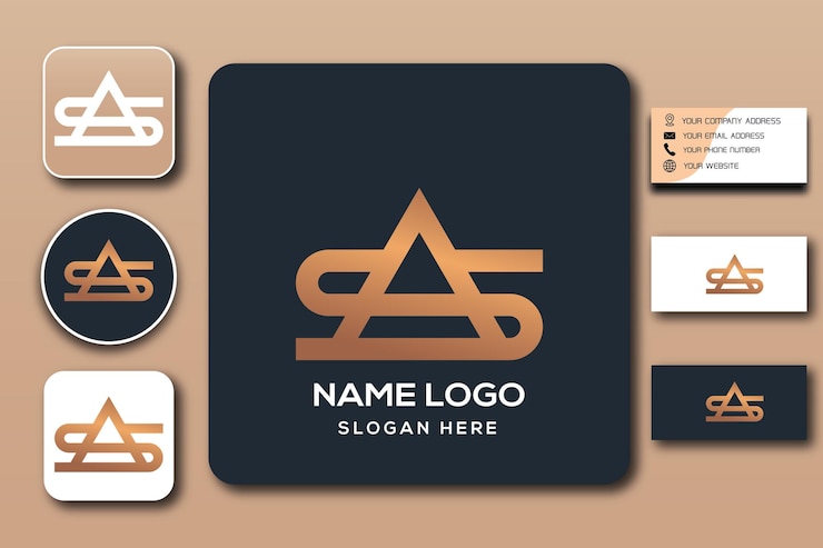 Color de plantilla de logotipo de monograma SA editable