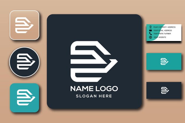 Color de plantilla de logotipo de monograma SC editable