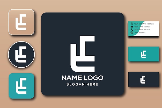color de plantilla de logotipo de monograma tc editable