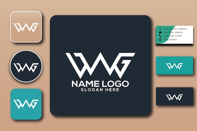 Color de la plantilla del logotipo del monograma de UWG editable