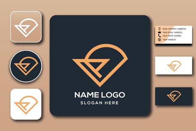 Color de plantilla de logotipo de monograma VP editable