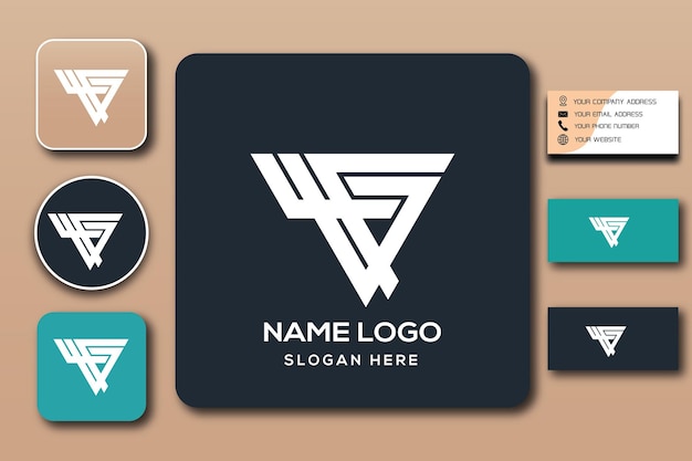 Color de plantilla de logotipo de monograma YG editable