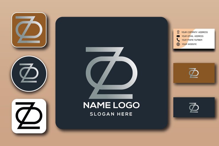 Vector color de plantilla de logotipo de monograma zo editable