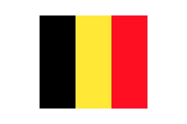 Vector el color y las proporciones originales de la bandera de bélgica