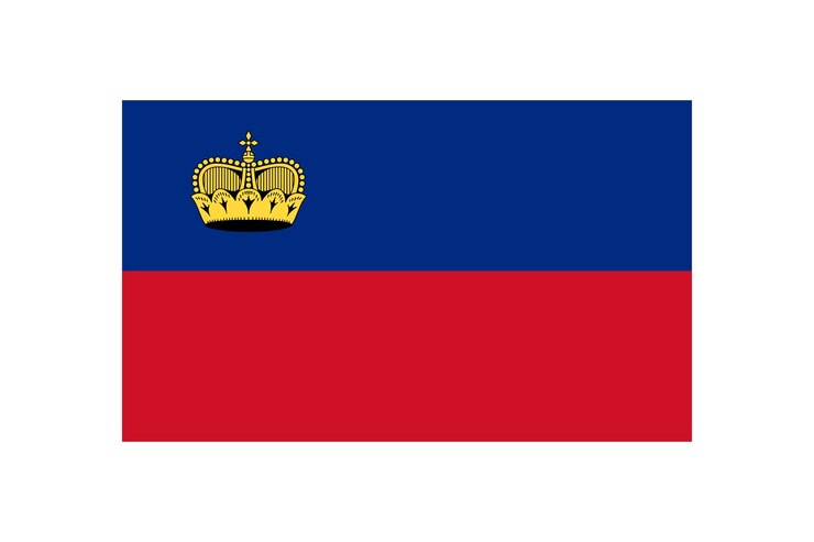 Vector el color y las proporciones originales de la bandera de liechtenstein