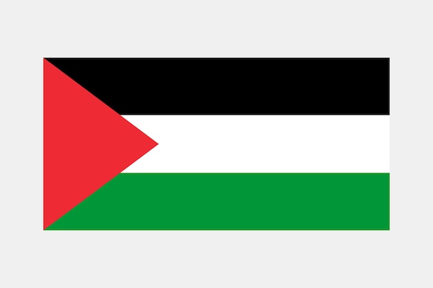 El color y las proporciones originales de la bandera de Palestina.