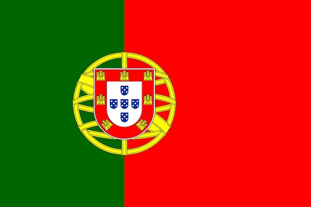 Vector el color y las proporciones originales de la bandera de portugal