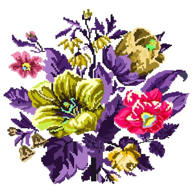 Vector color de ramo de flores silvestres lilia bellflower flor de albarbería y flores de maíz