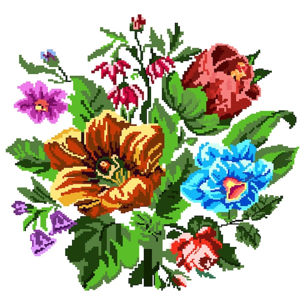 Color de ramo de flores silvestres lilia bellflower flor de albarbería y flores de maíz