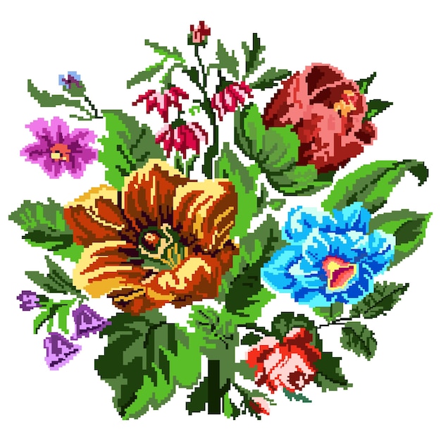 Vector color de ramo de flores silvestres lilia bellflower flor de albarbería y flores de maíz