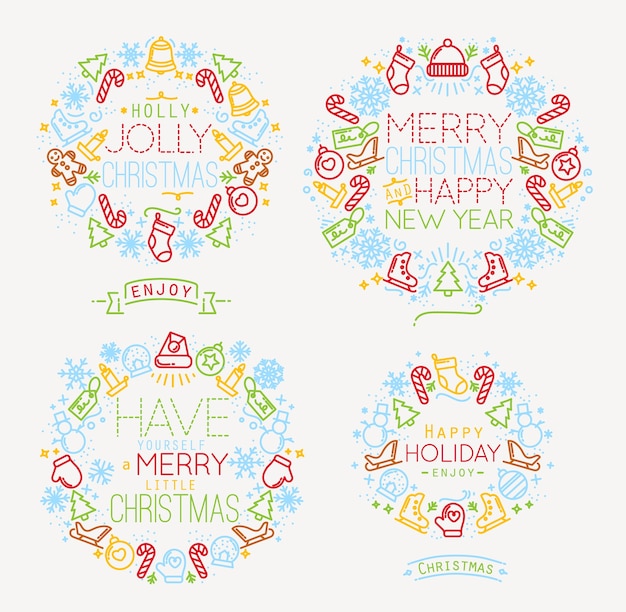 Color de símbolos de Navidad