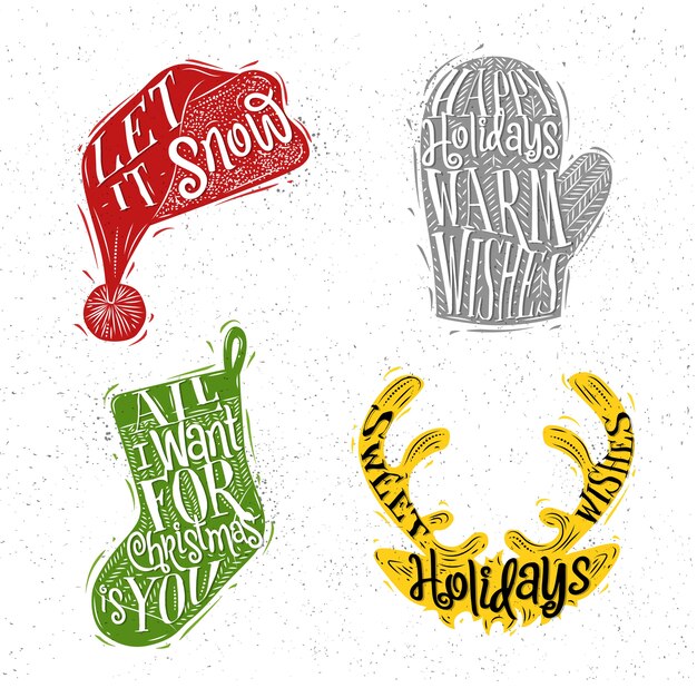 Color de sombrero de siluetas de Navidad