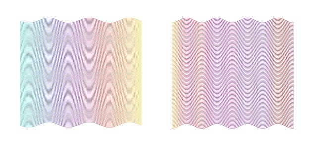 Color suave del arco iris Fondo lineal Elementos de diseño Líneas poligonales Guilloche La capa protectora para la plantilla de diplomas y certificados de billetes Ilustración vectorial EPS 10