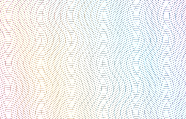 Color suave del arco iris Fondo lineal Elementos de diseño Líneas poligonales Guilloche La capa protectora para la plantilla de diplomas y certificados de billetes Ilustración vectorial EPS 10