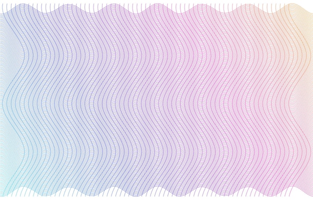 Color suave del arco iris Fondo lineal Elementos de diseño Líneas poligonales Guilloche La capa protectora para la plantilla de diplomas y certificados de billetes Ilustración vectorial EPS 10