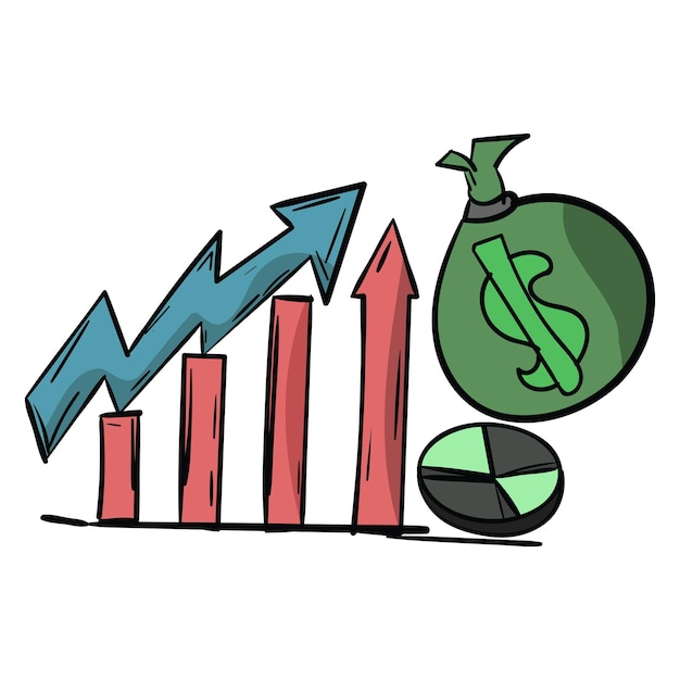 El color de los vectores de dinero y finanzas