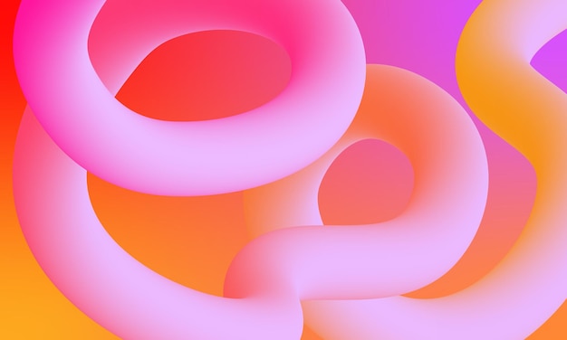 Color vibrante Ilustración vectorial de bolas 3d y tubería sobre fondo degradado