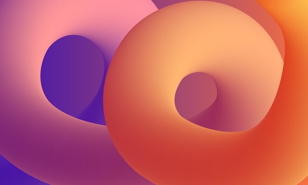 Color vibrante Ilustración vectorial de bolas 3d y tubería sobre fondo degradado