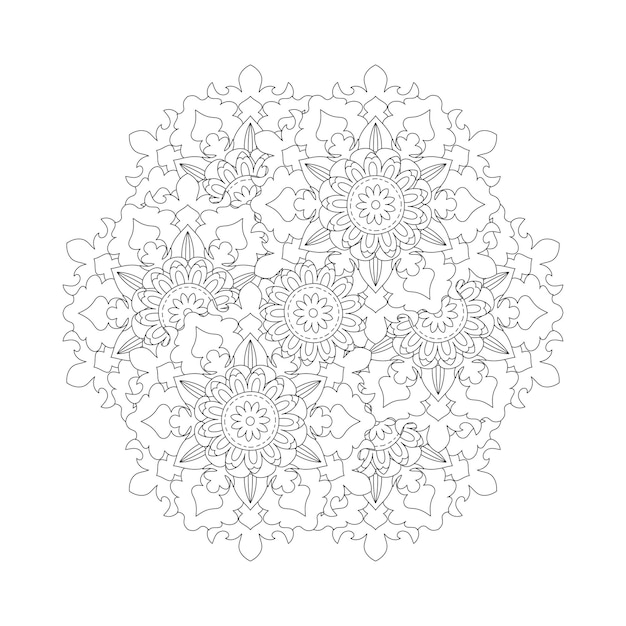 Vector coloración floral mandala de calidad kdp