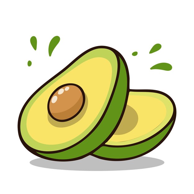 Coloración de la mitad de la comida de aguacate fruta exótica