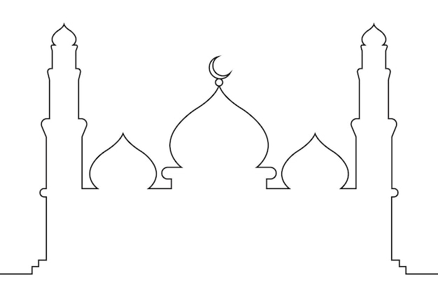 coloración de silueta de mezquita vectorial