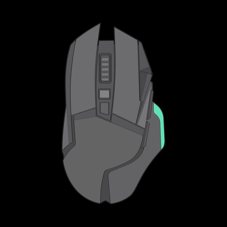 Vector coloración del vector de dibujo del contorno del ratón de la computadora ratón de la computadora en un estilo de boceto plantilla de entrenamiento del ratón de la computadora vector de contorno ilustración