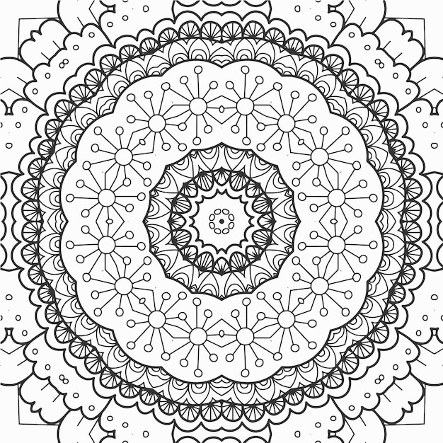 coloración vectorial arte lineal formas geométricas de flores y trama de fondo