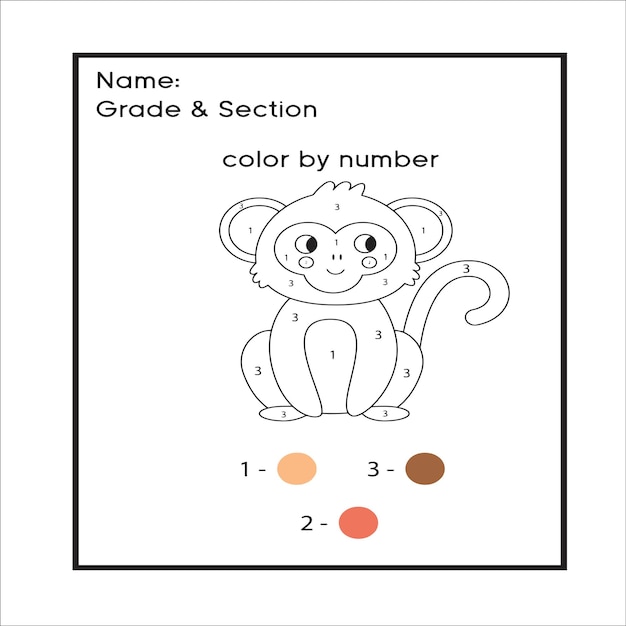Colorea lindo por números. Juego educativo para niños. Página para colorear para niños en edad preescolar.
