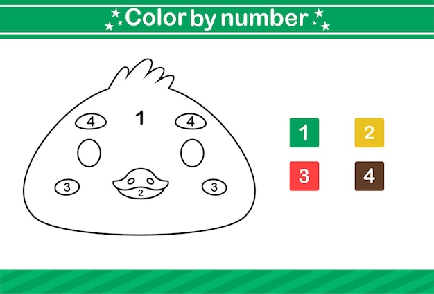 Colorea por número de animales lindos. juego educativo adecuado para niños y preescolar.