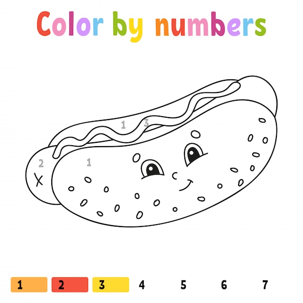 Colorea por números. Libro para colorear para niños.
