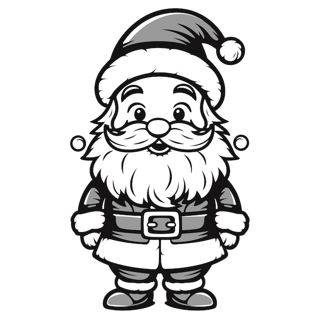 Colorea tu propio Papá Noel de dibujos animados en formato vectorial