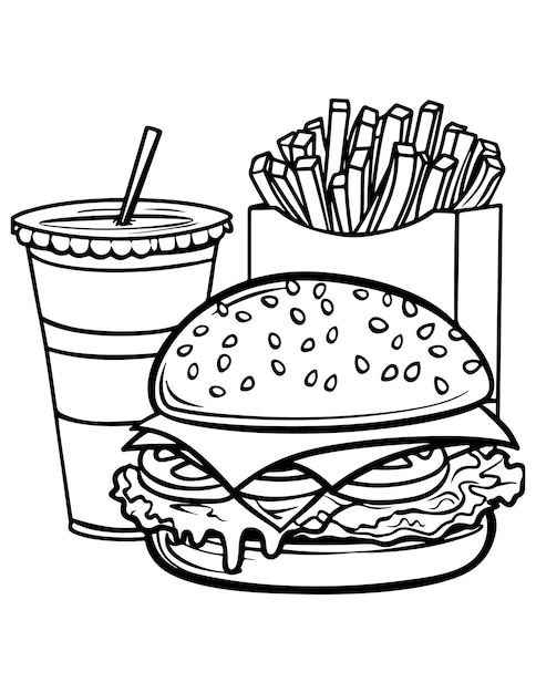 Colorear comida y bebida rápidas