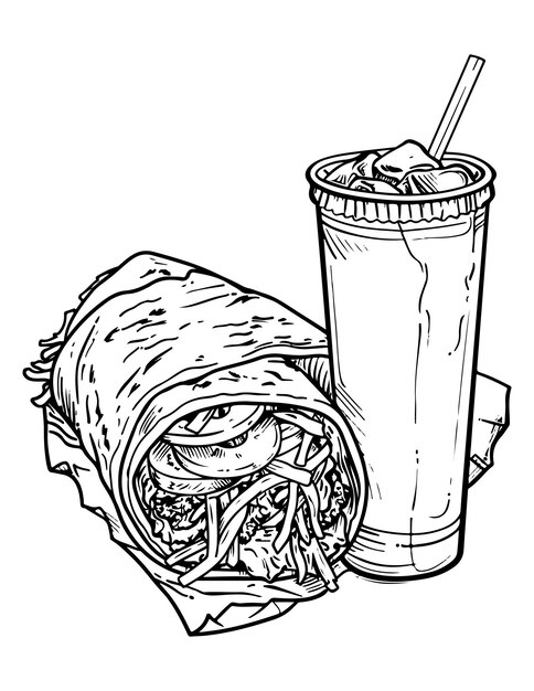 Colorear comida y bebida rápidas