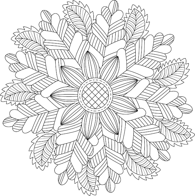 Colorear Mandala De Flores