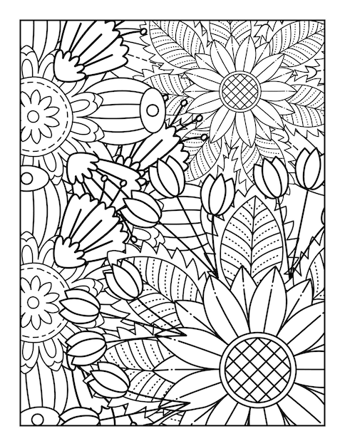 Colorear mandala de flores