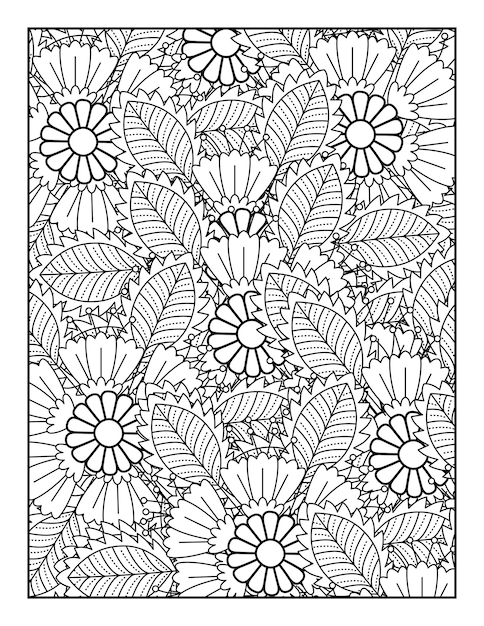 Vector colorear mandala de flores