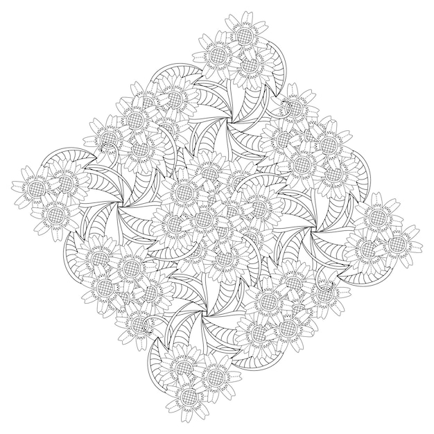 Colorear Mandala De Flores