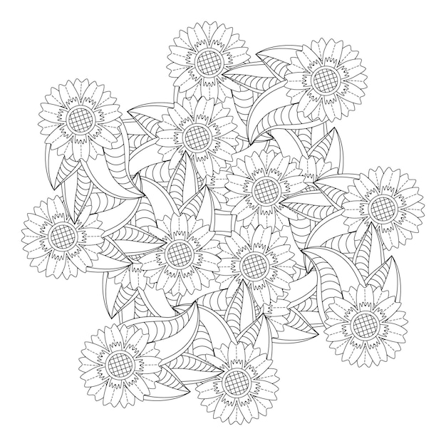 Colorear Mandala De Flores