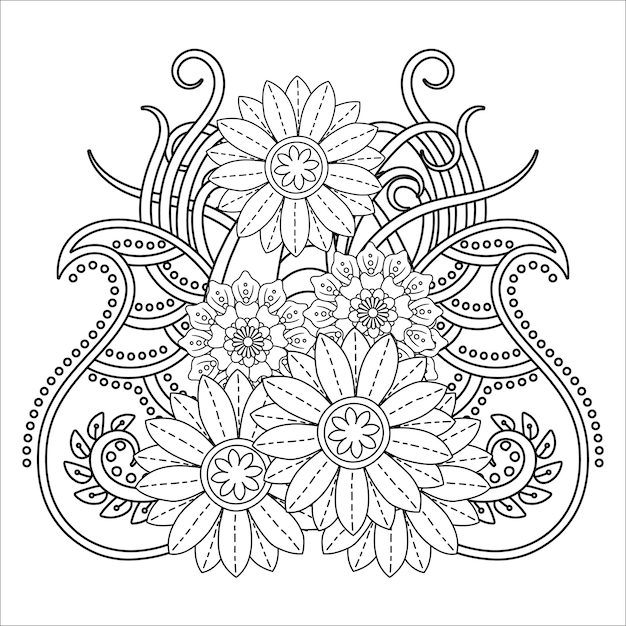 Colorear mandalas florales