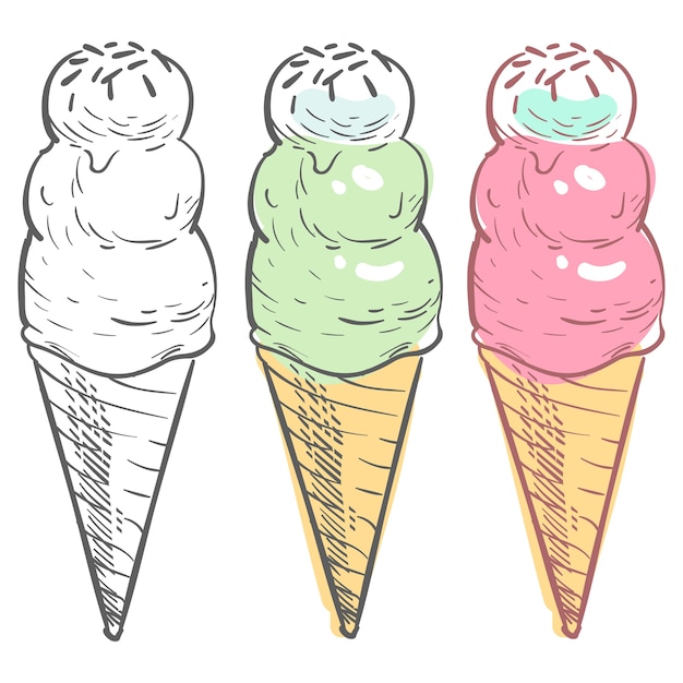 Colorear muestras de helado aisladas