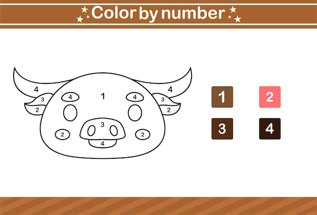 colorear por número de animales lindos Juego educativo adecuado para niños y preescolares