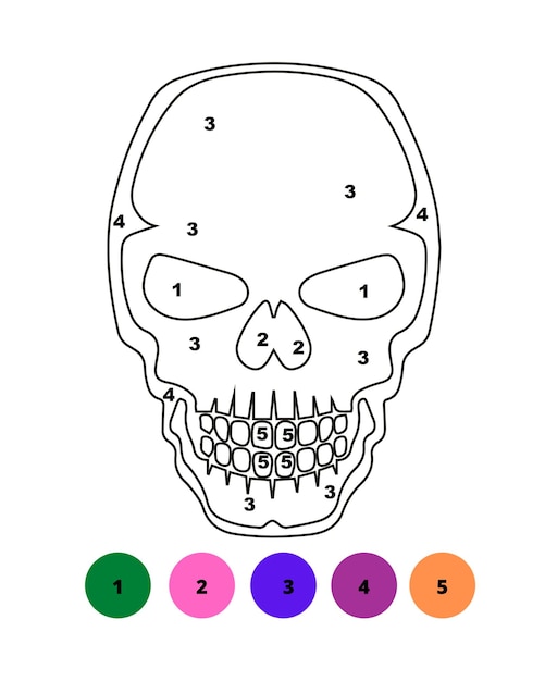 Vector colorear por números páginas para colorear de halloween