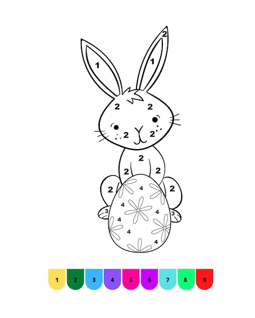Colorear por Números Páginas para Colorear de Pascua para Niños Páginas de Libros para Colorear de Pascua