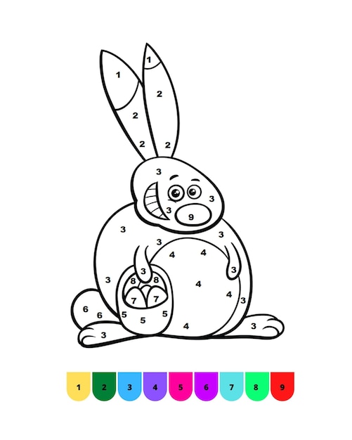 Colorear por Números Páginas para Colorear de Pascua para Niños Páginas de Libros para Colorear de Pascua