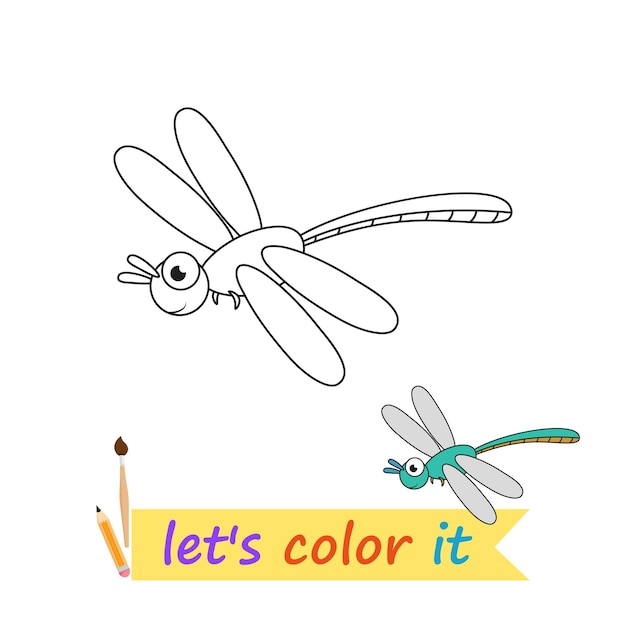 colorear personajes de libélula animales para niños libros para colorear