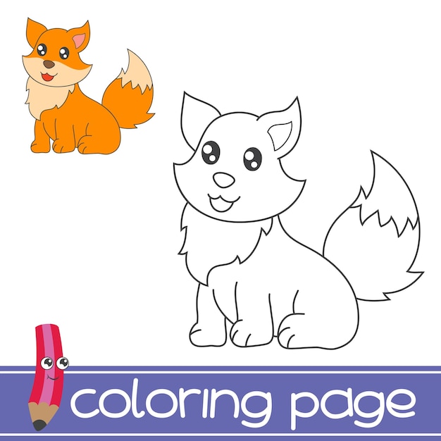 colorear el zorro lindo