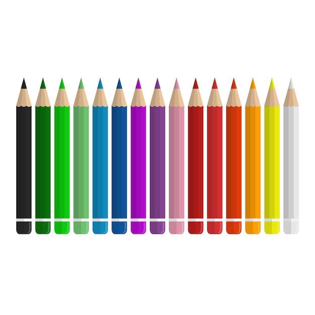 Colored pencils vector on a white background