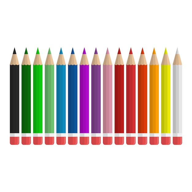 Colored pencils vector on a white background