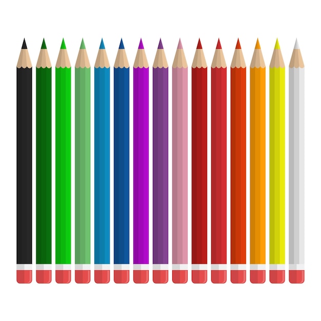 Colored pencils vector on a white background